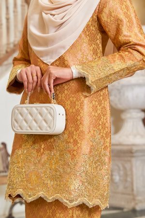 Baju Kurung Moden Lace Songket Ramadhani - Royal Gold