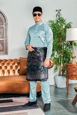 Baju Melayu Tailored Fit Hombre X MCC - Aqua Blue