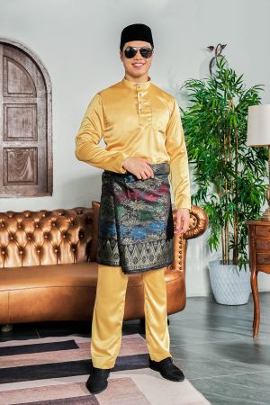 Baju Melayu Tailored Fit Hombre X MCC - Honey Mustard