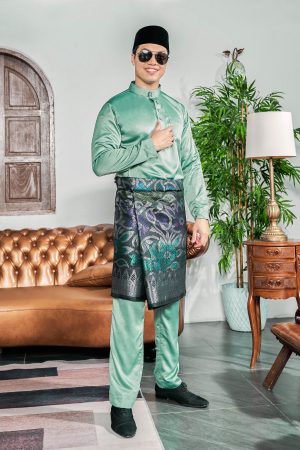 Baju Melayu Tailored Fit Hombre X MCC - Milky Green