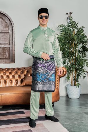 Baju Melayu Tailored Fit Hombre X MCC - Mint Green