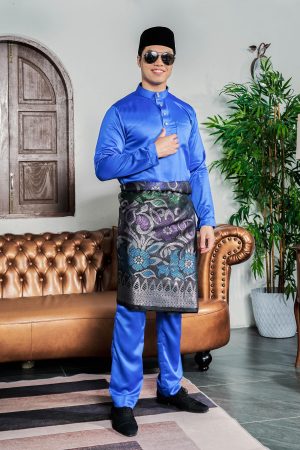 Baju Melayu Tailored Fit Hombre X MCC - Royal Blue