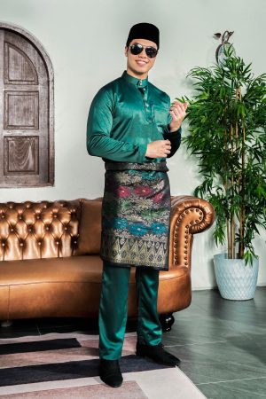 Baju Melayu Tailored Fit Hombre X MCC - Teal Green