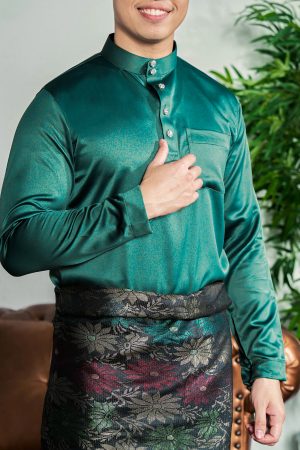 Baju Melayu Tailored Fit Hombre X MCC - Teal Green