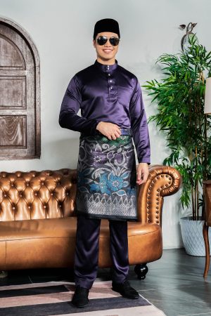 Baju Melayu Tailored Fit Hombre X MCC - Violet