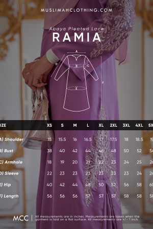 Abaya Lace Pleated Ramia - Imperial Lavendar