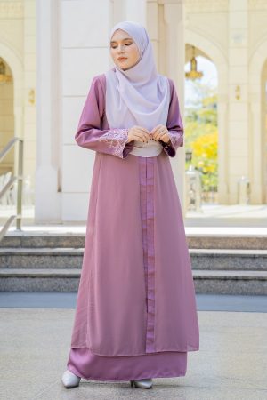 Abaya Cardi Lace Rizka - Queen Purple