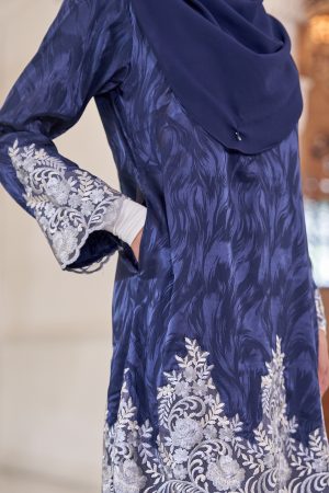 Baju Kurung Royal Jacquard Andara - Midnight Blue
