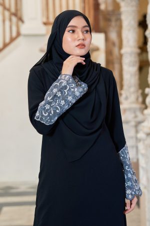 Baju Kurung Lace Ember - Ebony Black