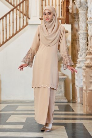 Baju Kurung Lace Ember - Sand Beige