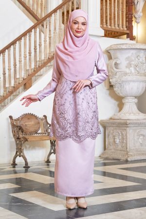 Baju Kurung Lace Sofea - Dusty Rose