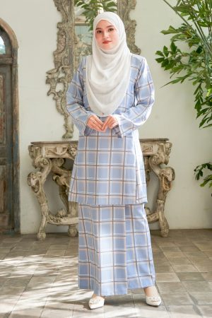 Baju Kurung Pahang Lestari - Slate Blue