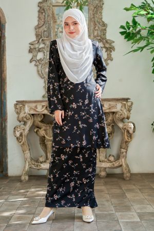 Baju Kurung Sulam Lahita Laluna X MCC - Mist Black