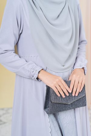 Dress Lace Sulam Rozana - Silver Grey