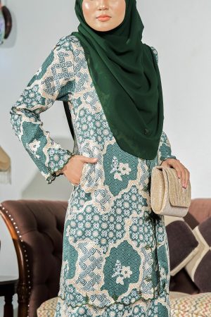 Baju Kebarung Sulam Batik Amara - Zamrud Green