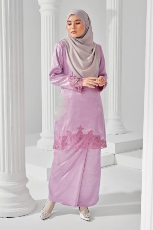 Baju Kurung Jacquard Sulam Airis - Iris Purple