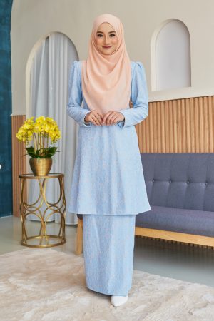 Baju Kurung Riau Lace Adiona - Maya Blue