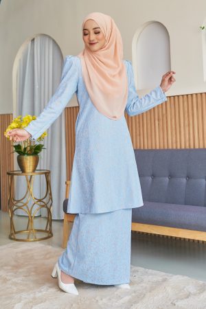 Baju Kurung Riau Lace Adiona - Maya Blue