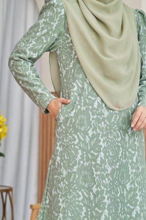 Baju Kurung Riau Lace Adiona - Moss Green