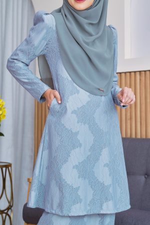 Baju Kurung Riau Lace Adiona - Twitter Blue