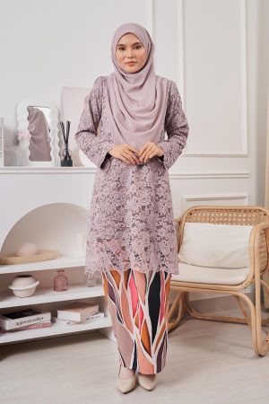 Baju Kurung Lace Alexa - Senada Pink