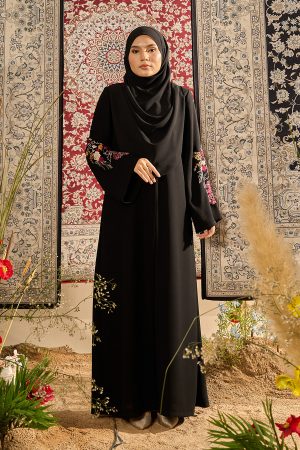 Abaya Sulam Raisa - Black Garden