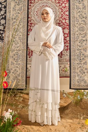 Abaya Sulam Rossa - Off White