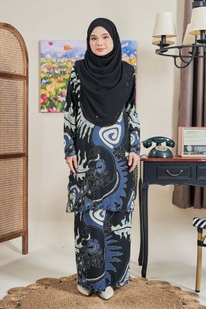 Baju Kurung Sulam Batik Ashalee - Dewi Black