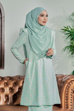 Baju Kurung Riau Lace Adiona - Glory Mint