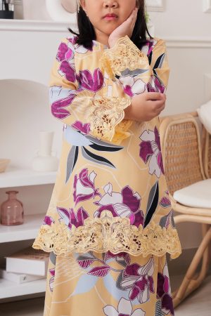 Baju Kurung Moden Sulam Piccadilly Kids - Rozanne Canary