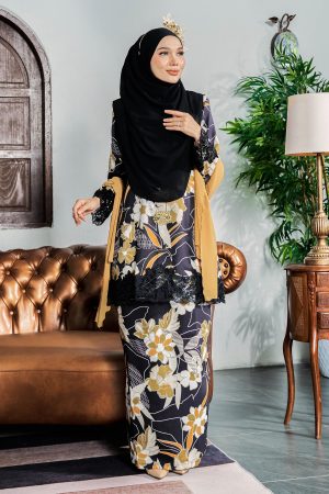 Baju Kurung Moden Sulam Piccadilly - Rozanne Black