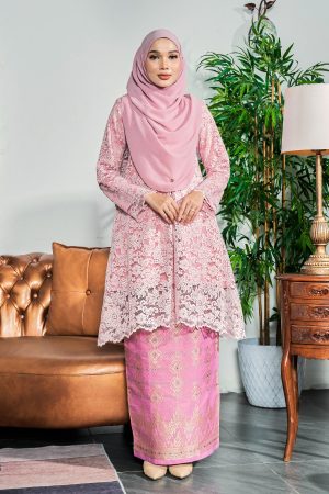 Baju Kurung Songket Lace Alexa - Pink
