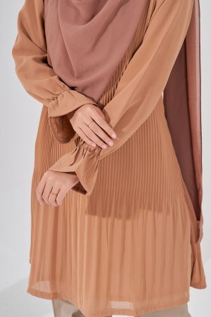 Blouse Pleated Heqira - Cider Brown