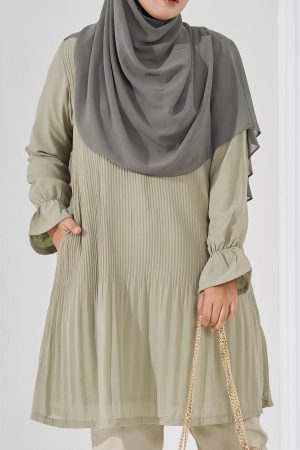 Blouse Pleated Heqira - Sage Green