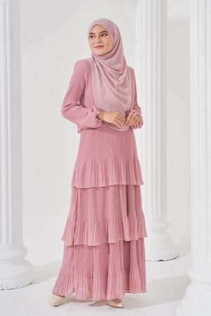 Dress Pleated Herisa - Pink Rose