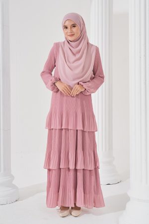Dress Pleated Herisa - Pink Rose