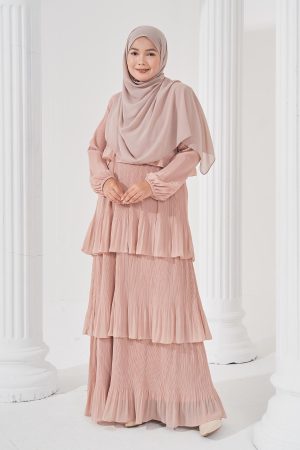 Dress Pleated Herisa - Soft Beige