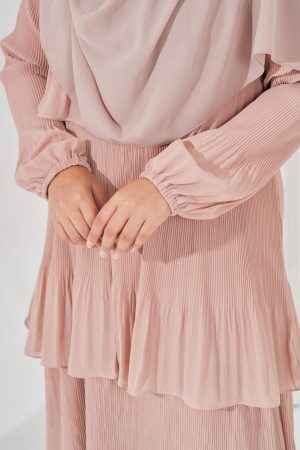 Dress Pleated Herisa - Soft Beige