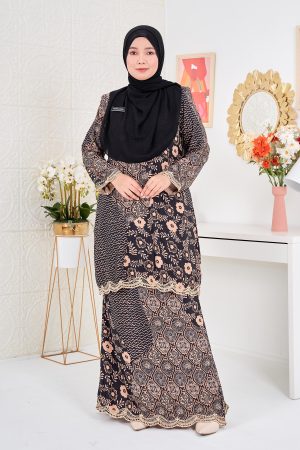 Baju Kurung Moden Batik Puteri Ledang Laluna X MCC - Jade Black