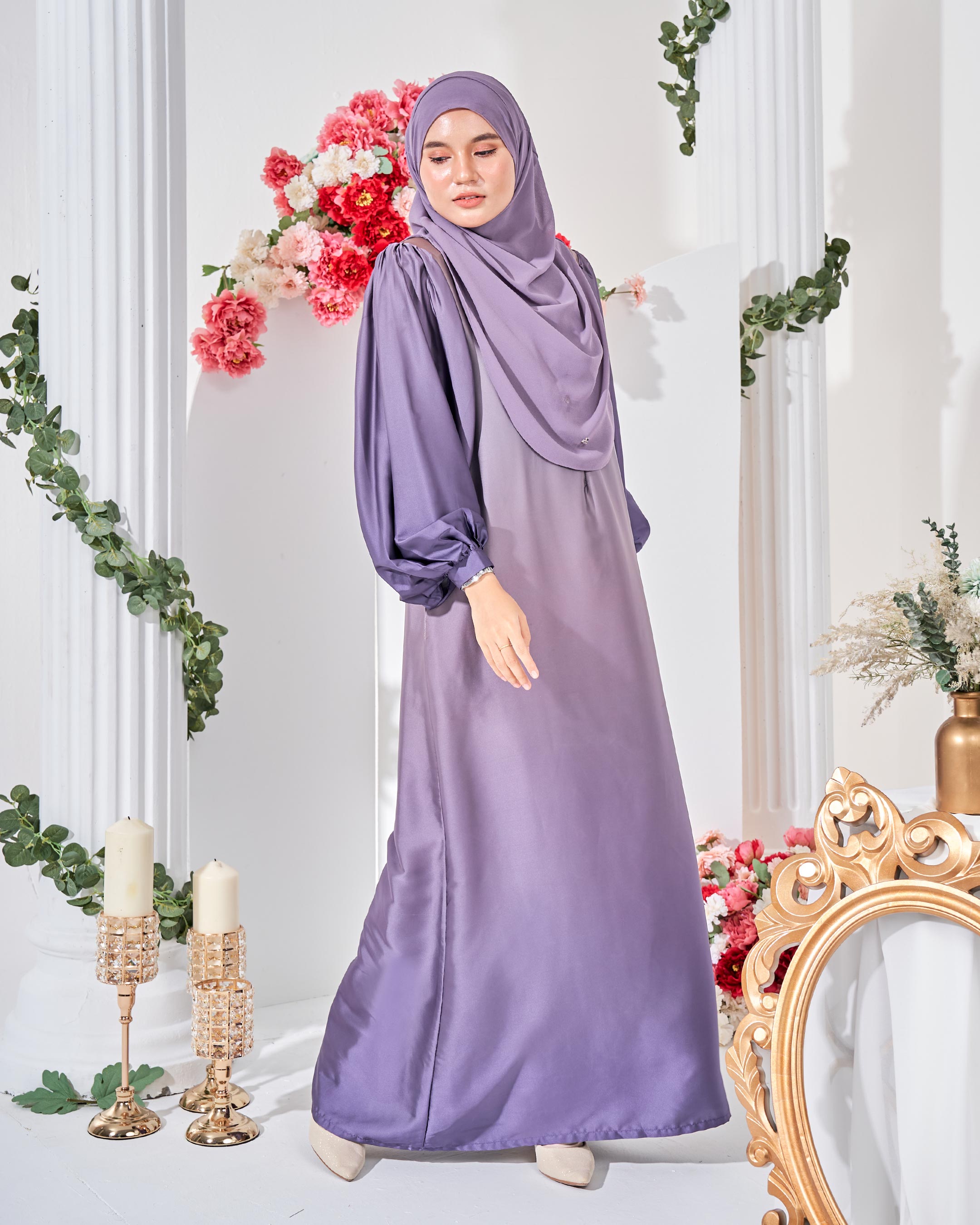 Dress Ombre Nedia – Violet Ombre – MuslimahClothing.Com