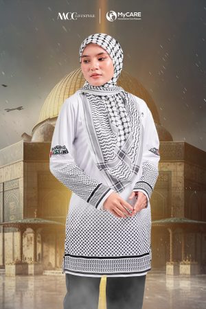 Muslimah Jersey MCC Lifestyle X MyCare - Keffiyeh White