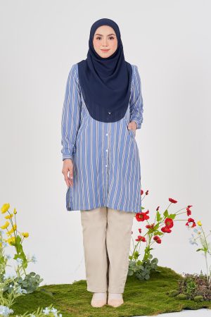 Tunic Denim Dhalia Stripe - Greyish Blue