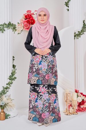 Baju Kurung Moden Batik Sultanah 3.0 - Bayu Midnight Black