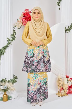 Baju Kurung Pahang Batik Sultanah 3.0 - Bayu Gold