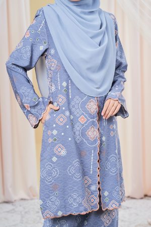 Baju Kebarung Sulam Batik Amaya - Ash Gray