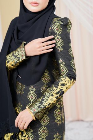 Baju Kebarung Sulam Songket Audrina - Royal Black