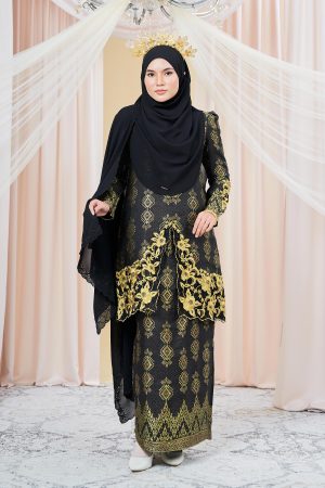 Baju Kebarung Sulam Songket Audrina - Royal Black