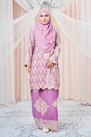 Baju Kurung Moden Batik Puteri Sari Laluna X MCC - Pinkish Rouge