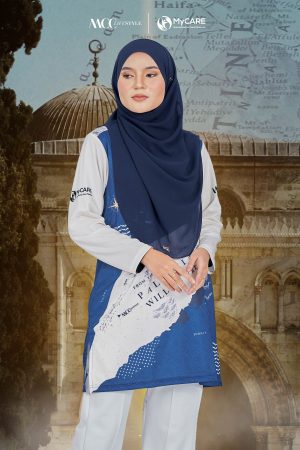 [PRE-ORDER] Jersey Muslimah MCC Lifestyle X MyCare - Palestine Land Blue