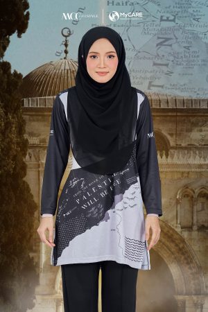 [PRE-ORDER] Jersey Muslimah MCC Lifestyle X MyCare - Palestine Land Black